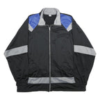 PLAYCREW Mens Black & Grey Blue Colourblock Polyester Zip Jacket XL Sports