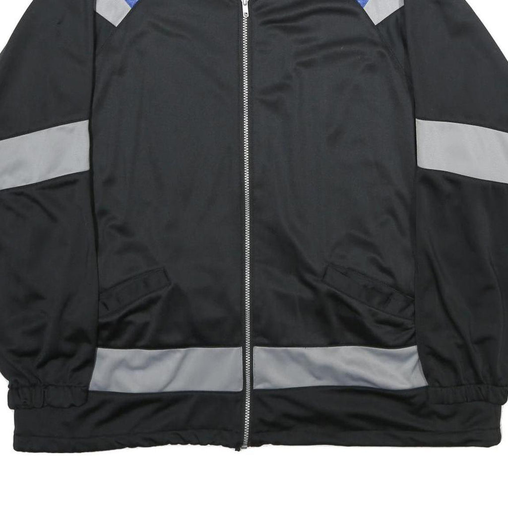 PLAYCREW Mens Black & Grey Blue Colourblock Polyester Zip Jacket XL Sports