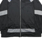 PLAYCREW Mens Black & Grey Blue Colourblock Polyester Zip Jacket XL Sports