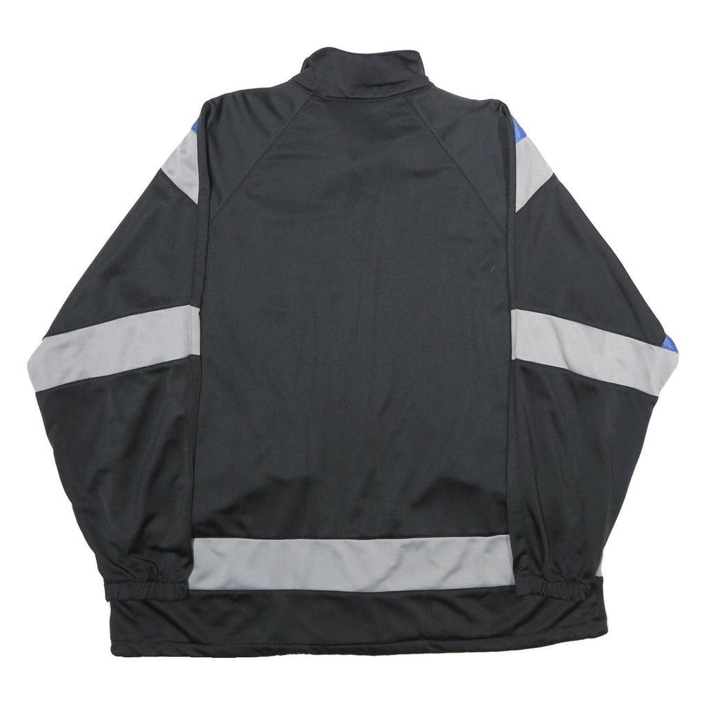 PLAYCREW Mens Black & Grey Blue Colourblock Polyester Zip Jacket XL Sports