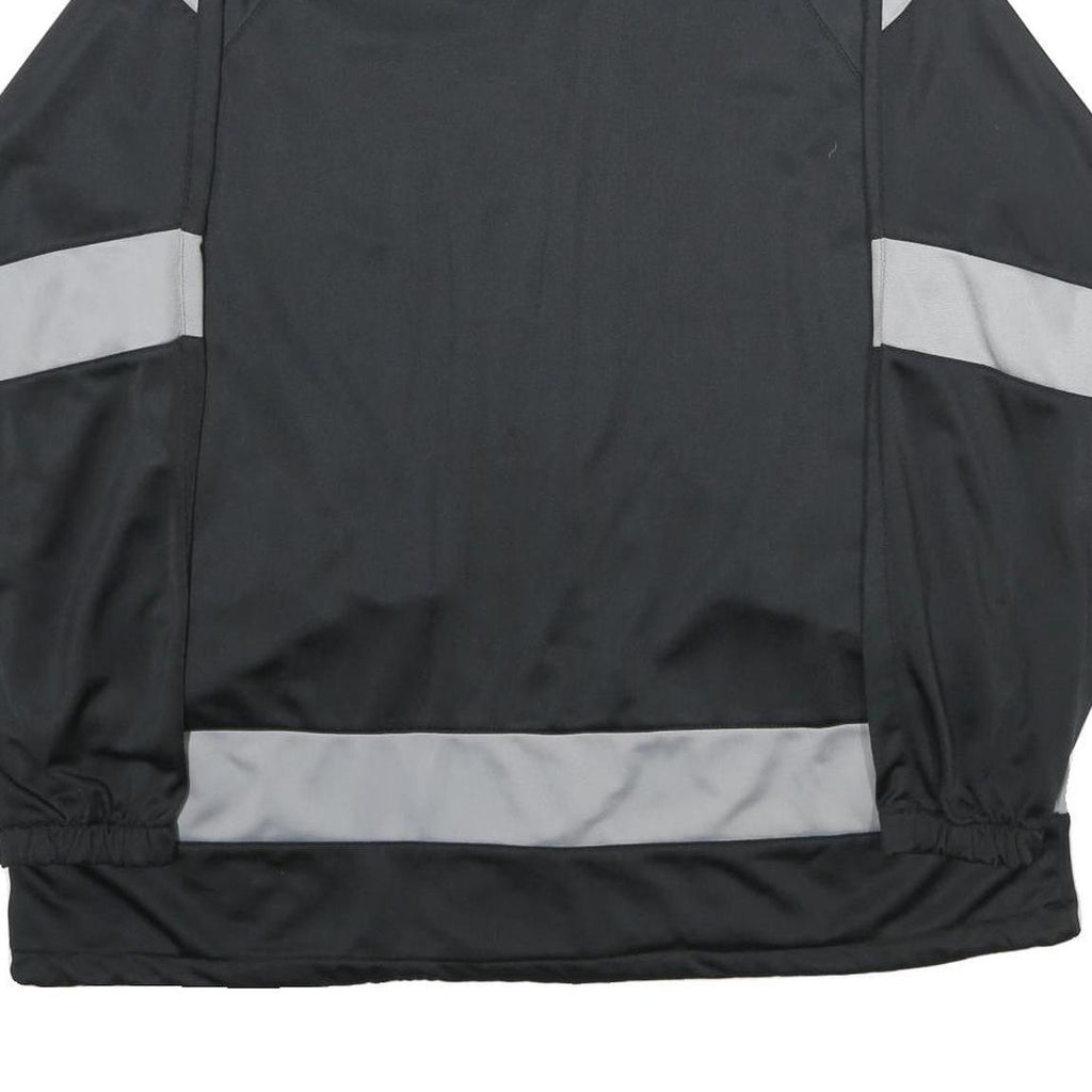 PLAYCREW Mens Black & Grey Blue Colourblock Polyester Zip Jacket XL Sports