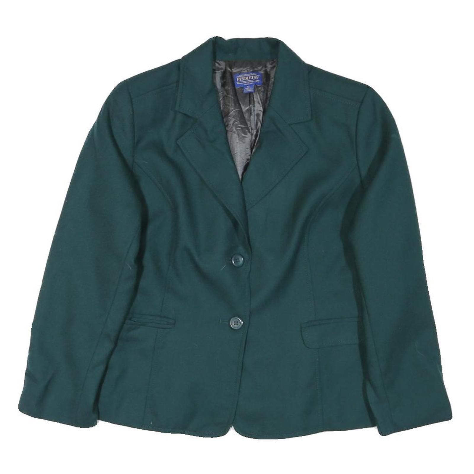 PENDLETON Womens Green Wool Classic Jacket UK 12 Button Closure Tailored Fit