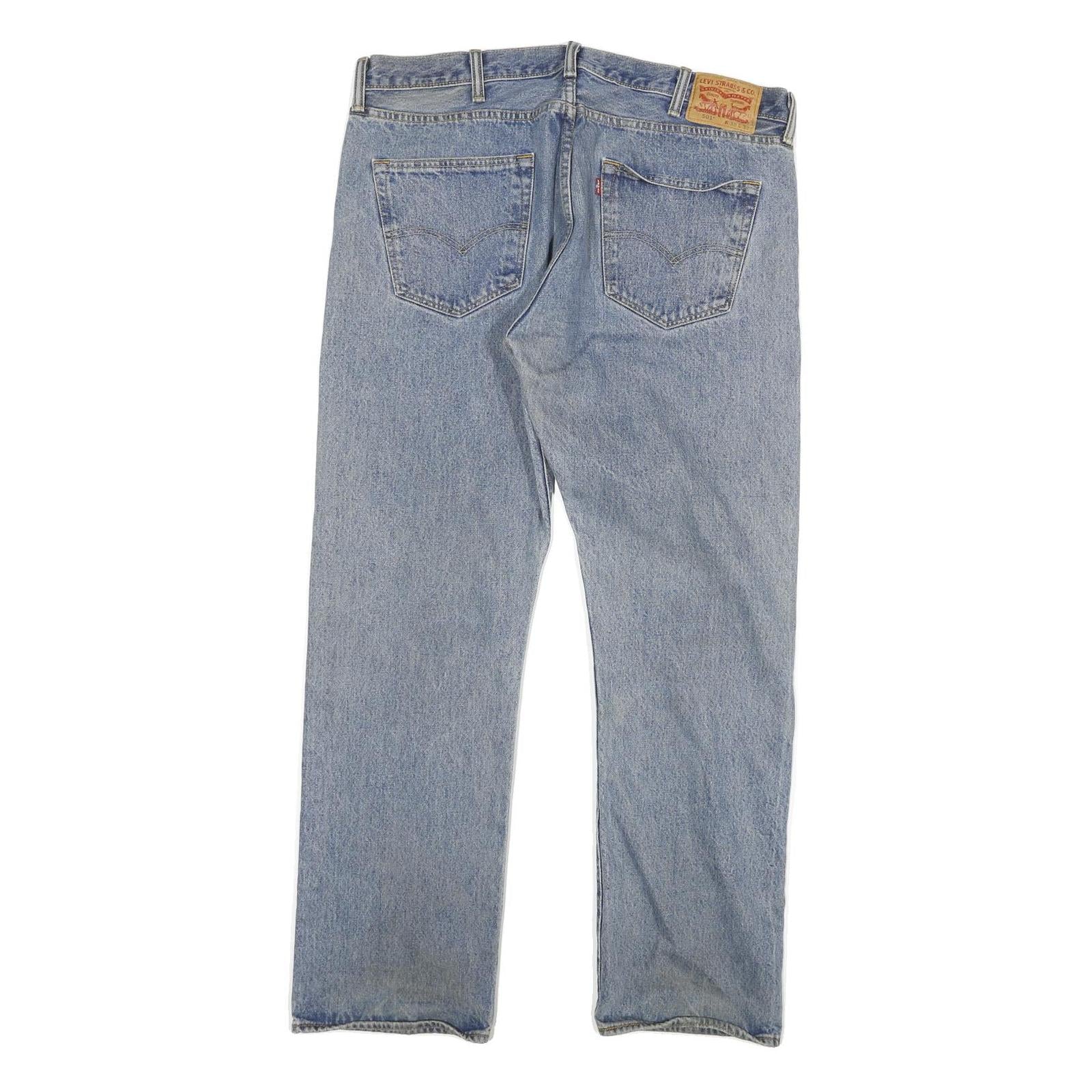 LEVI'S Mens Jeans Blue Regular Straight Denim Light W38 L32 Classic Fit Button