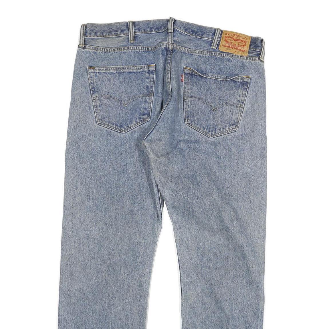 LEVI'S Mens Jeans Blue Regular Straight Denim Light W38 L32 Classic Fit Button