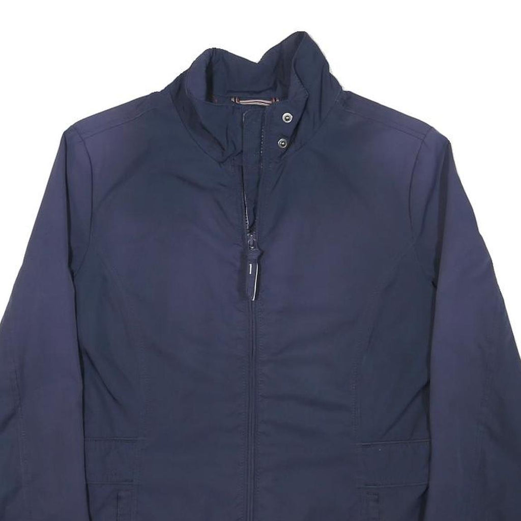 TOMMY HILFIGER Womens Navy Blue Jacket M Polyester Blend Zip Plain Casual