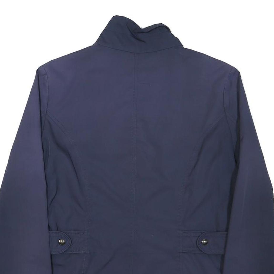 TOMMY HILFIGER Womens Navy Blue Jacket M Polyester Blend Zip Plain Casual