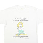 SHOEBOX GREETINGS Womens White XL Graphic T-Shirt Short Sleeve Crew Neck Humour