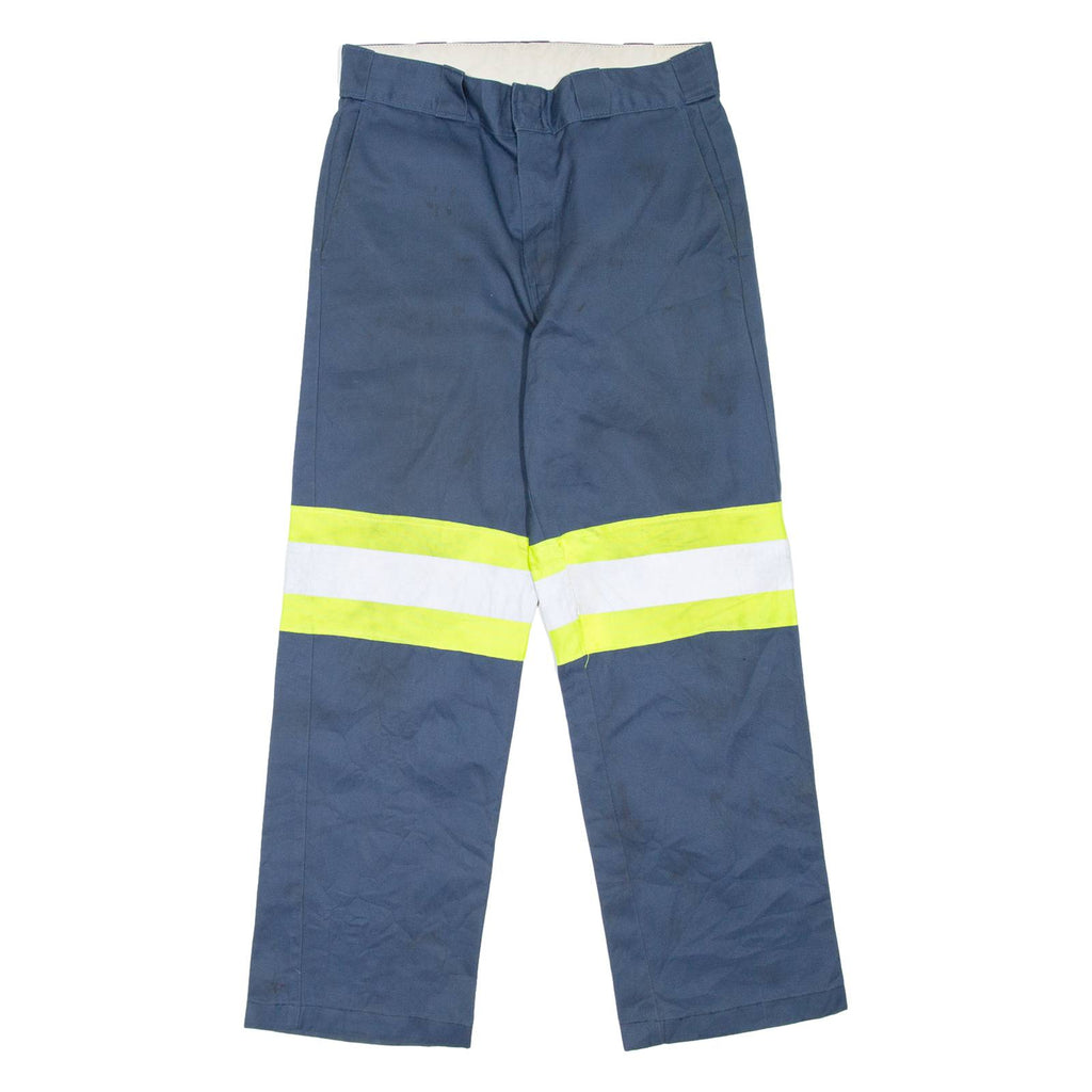 DICKIES Hi Vis Workwear Mens Trousers Blue Regular Straight W30 L28