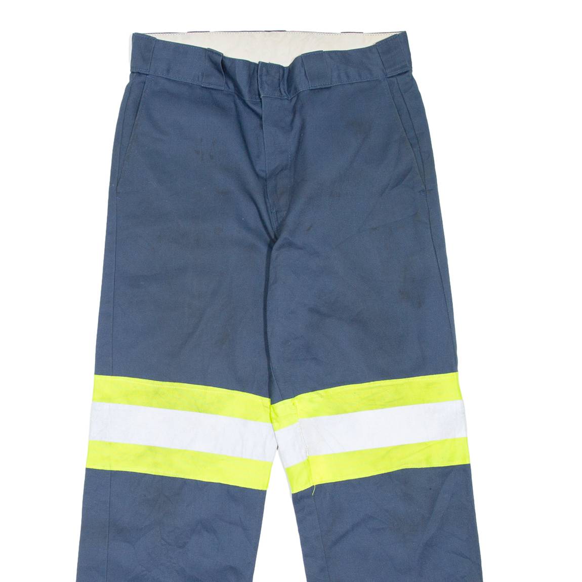 DICKIES Hi Vis Workwear Mens Trousers Blue Regular Straight W30 L28