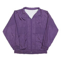Womens Purple Plain Zip Jacket S Polyester Blend Casual Outerwear