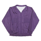 Womens Purple Plain Zip Jacket S Polyester Blend Casual Outerwear