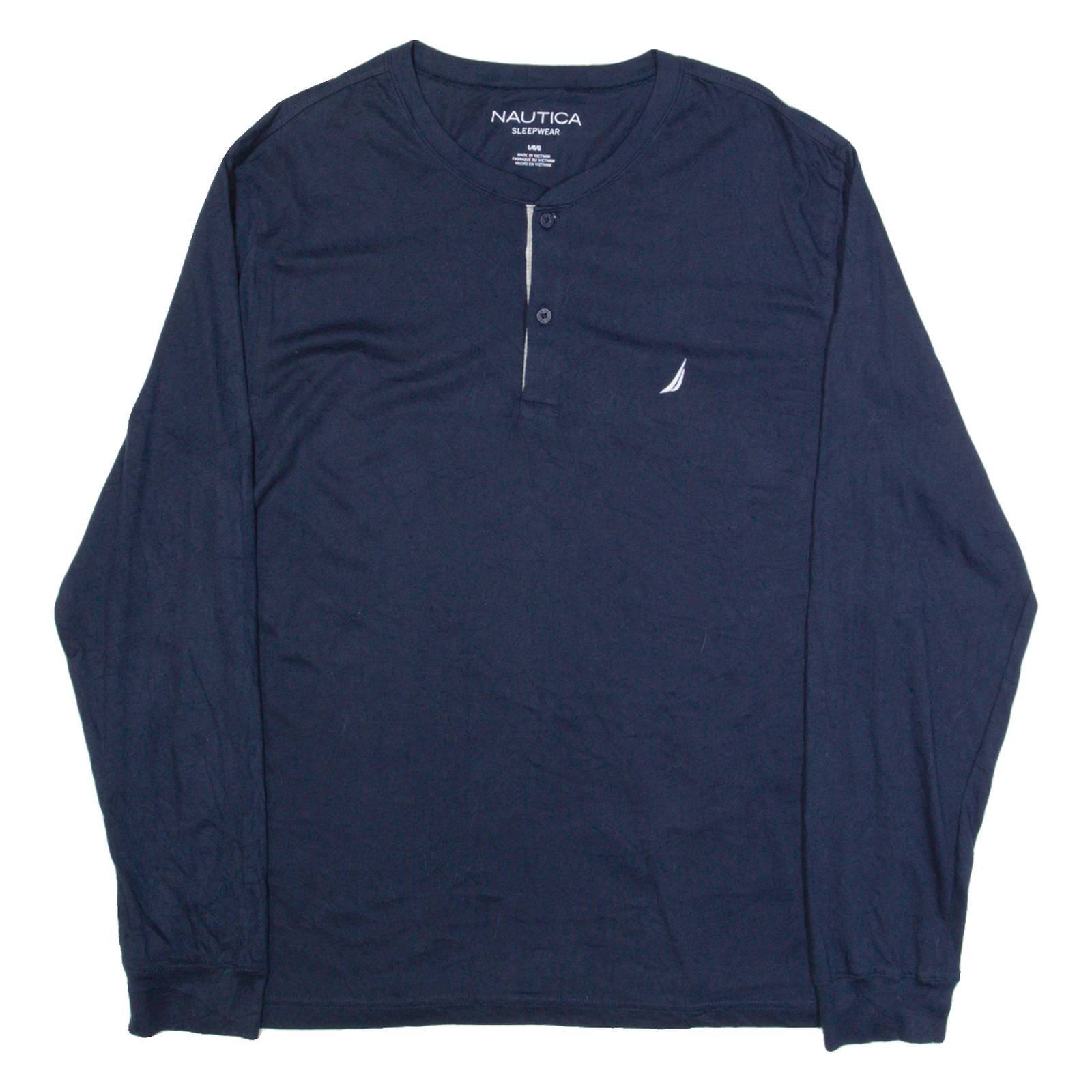 NAUTICA Sleepwear Mens T-Shirt Blue Long Sleeve L