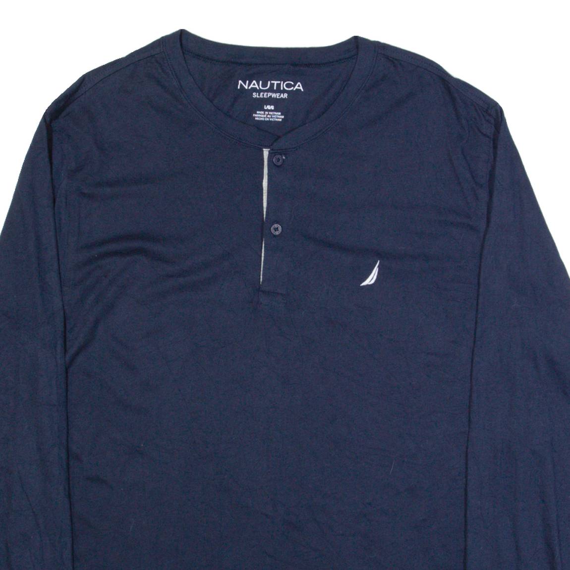NAUTICA Sleepwear Mens T-Shirt Blue Long Sleeve L
