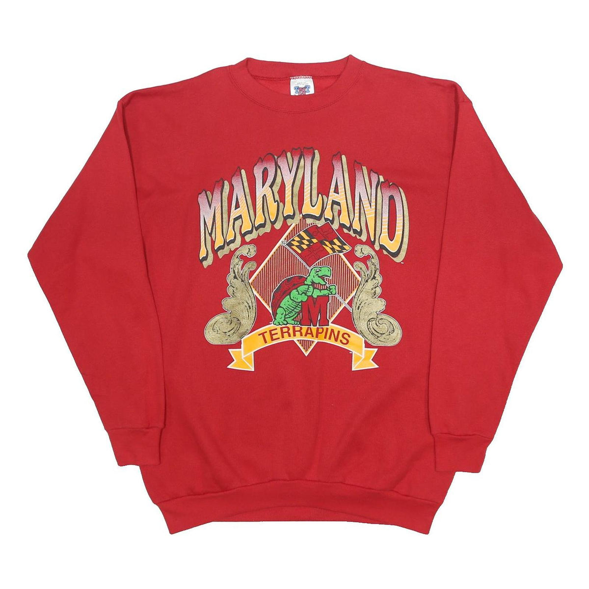 TNT Mens Red Maryland Terrapins Crew Neck 2XL Cotton Blend Sweatshirt