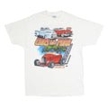 HANES Mens White Cars In The Park Graphic T-Shirt L Short Sleeve Crew Neck