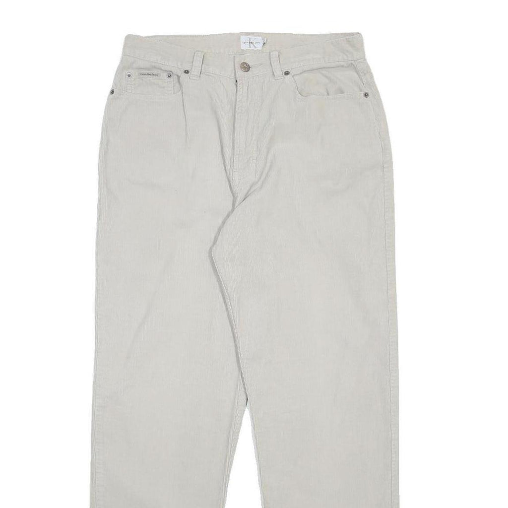 CALVIN KLEIN JEANS Womens Cotton White Regular Straight Trousers W31 L29