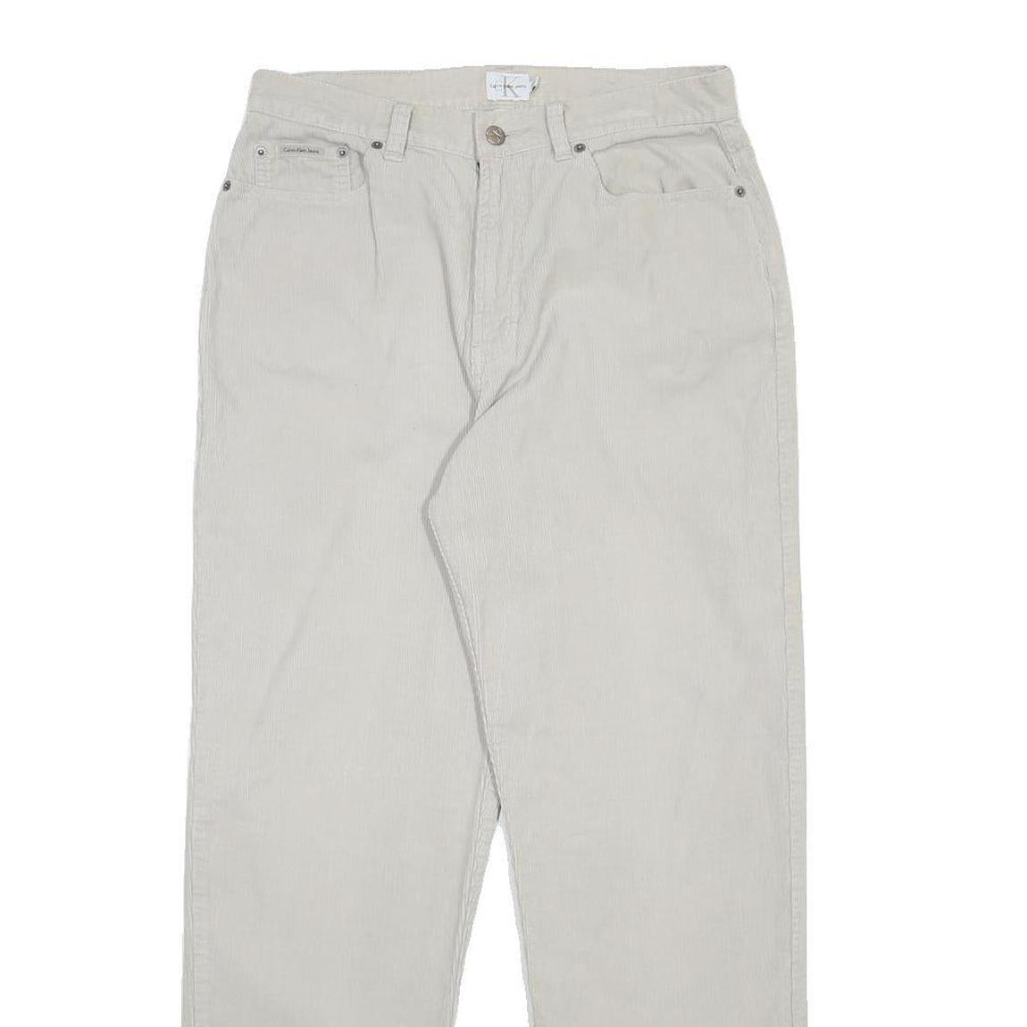 CALVIN KLEIN JEANS Womens Cotton White Regular Straight Trousers W31 L29