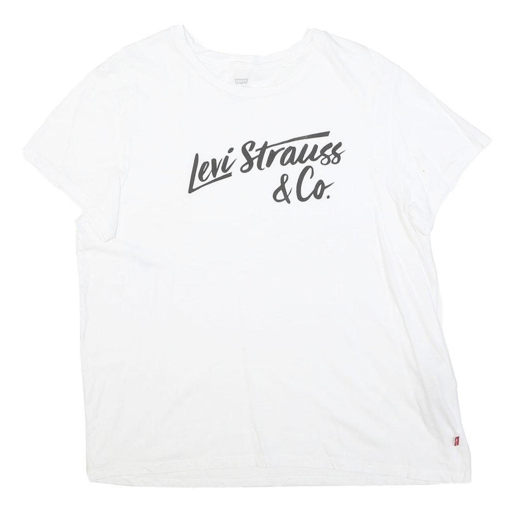 LEVI'S Womens White Levi Strauss & Co. Graphic T-Shirt XL Short Sleeve Crew Neck