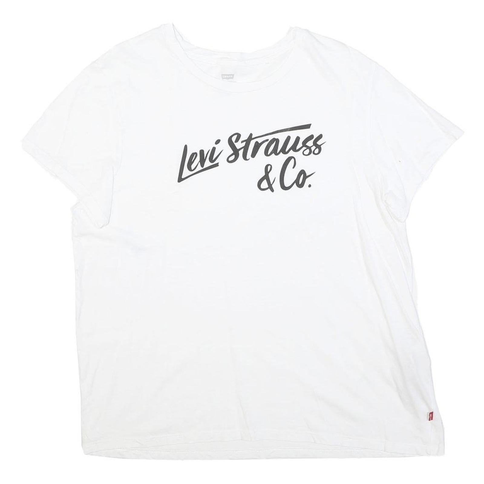 LEVI'S Womens White Levi Strauss & Co. Graphic T-Shirt XL Short Sleeve Crew Neck