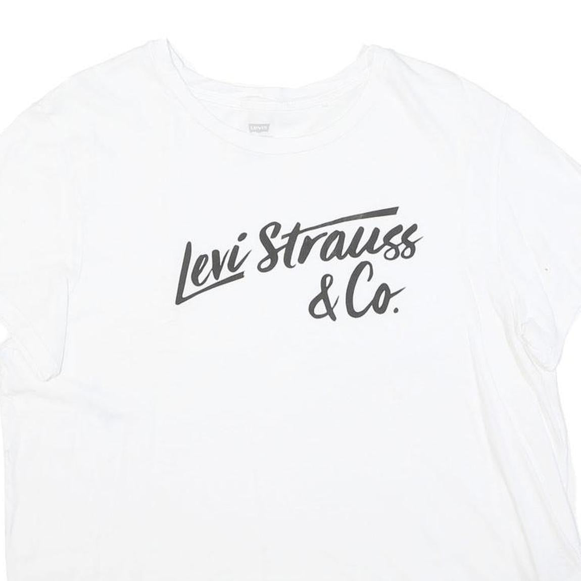 LEVI'S Womens White Levi Strauss & Co. Graphic T-Shirt XL Short Sleeve Crew Neck