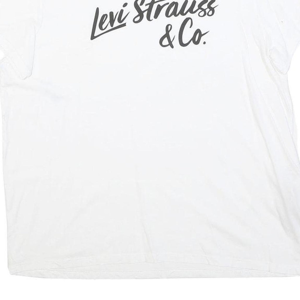 LEVI'S Womens White Levi Strauss & Co. Graphic T-Shirt XL Short Sleeve Crew Neck
