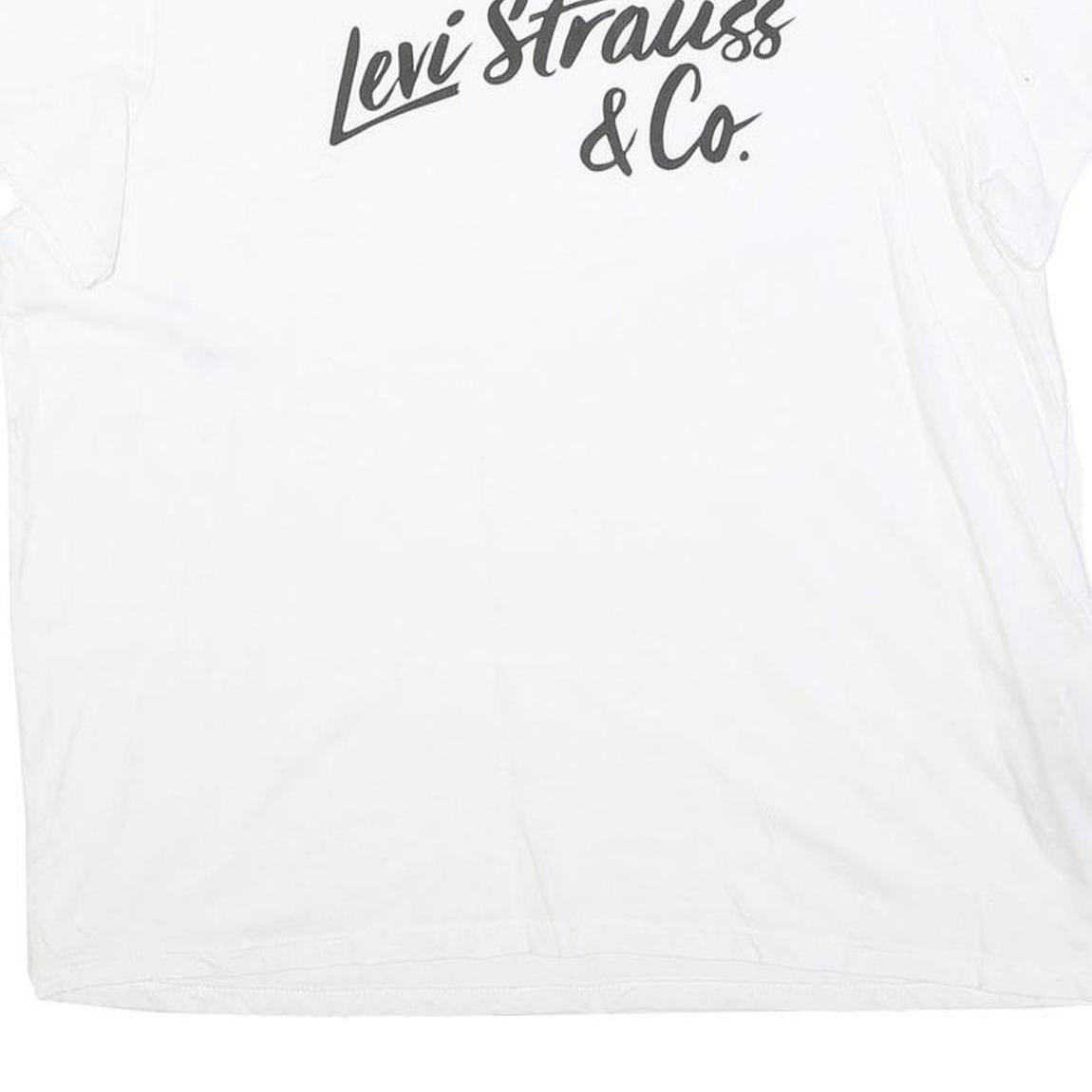 LEVI'S Womens White Levi Strauss & Co. Graphic T-Shirt XL Short Sleeve Crew Neck