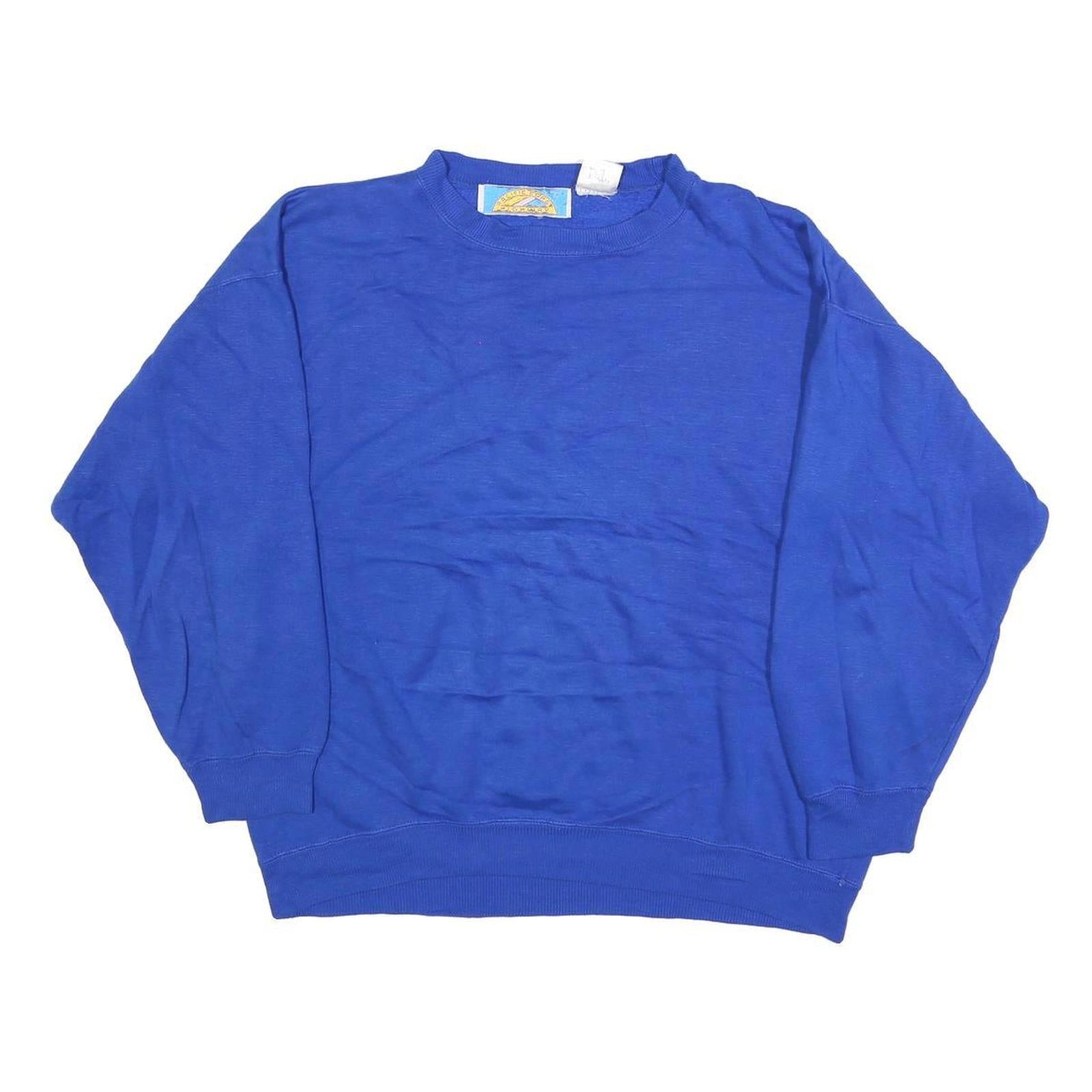 PACIFIC COAST HIGHWAY Womens Blue Cotton Blend Crew Neck M Sweatshirt Casual