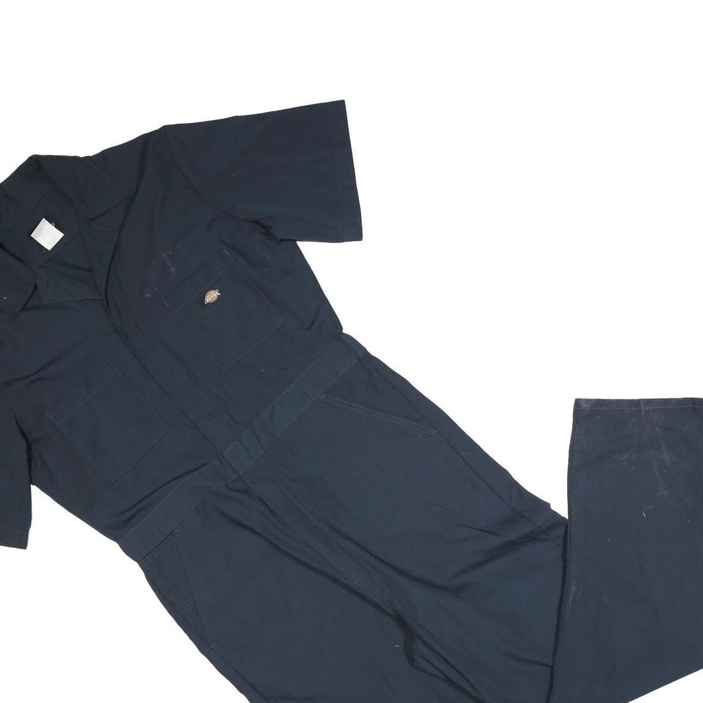 DICKIES Mens Navy Blue Cotton Blend Dungarees Relaxed Fit M W36 L32 Workwear