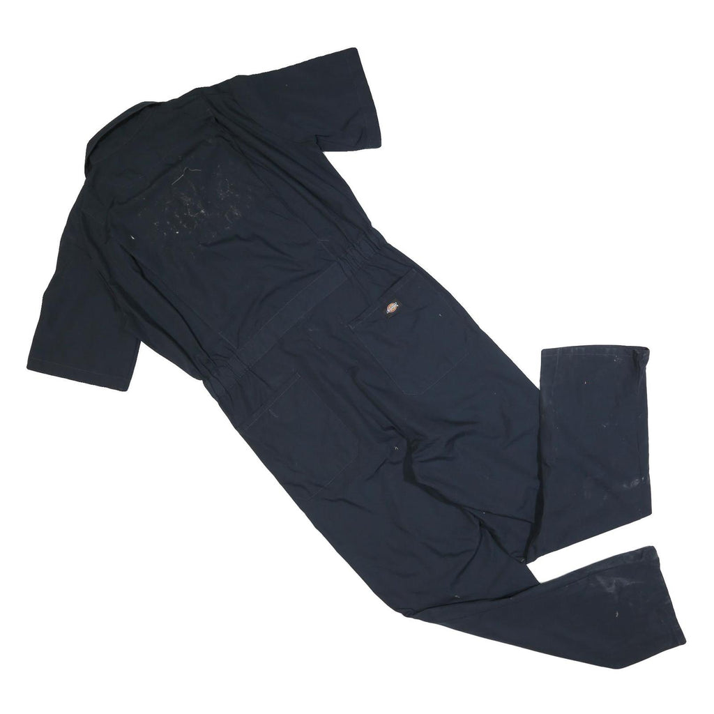DICKIES Mens Navy Blue Cotton Blend Dungarees Relaxed Fit M W36 L32 Workwear