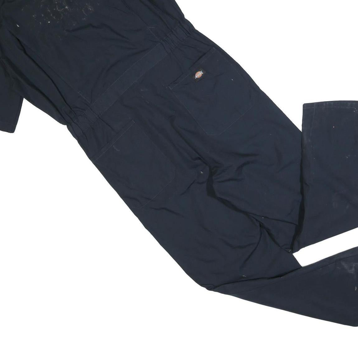 DICKIES Mens Navy Blue Cotton Blend Dungarees Relaxed Fit M W36 L32 Workwear