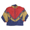BOLDIES Womens Red Gold & Blue Colourblock Zip Jacket XL Polyester Blend Vintage