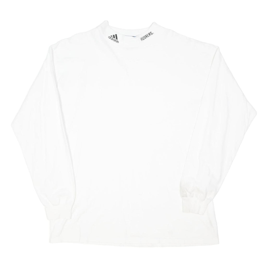 ADIDAS Mens White Long Sleeve Crew Neck 2XL Cotton Blend Comfortable Classic Fit