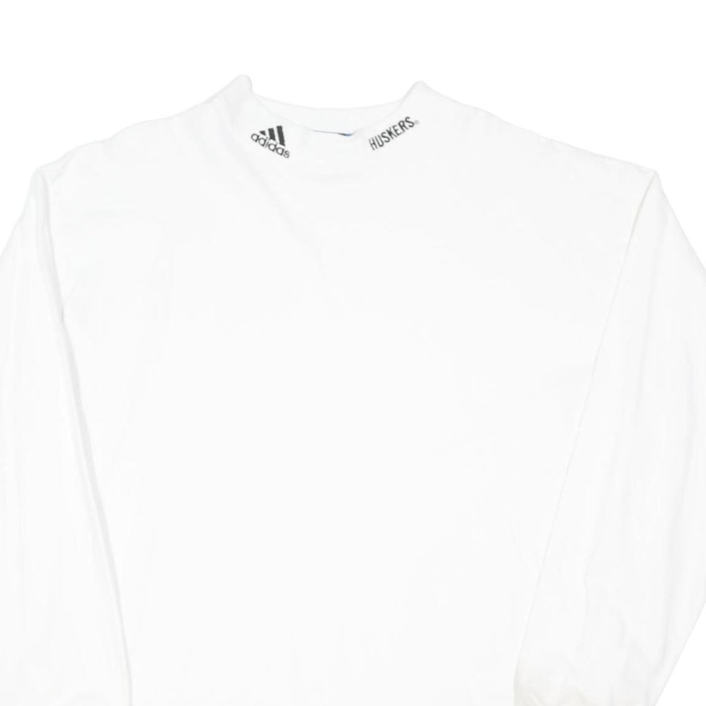ADIDAS Mens White Long Sleeve Crew Neck 2XL Cotton Blend Comfortable Classic Fit