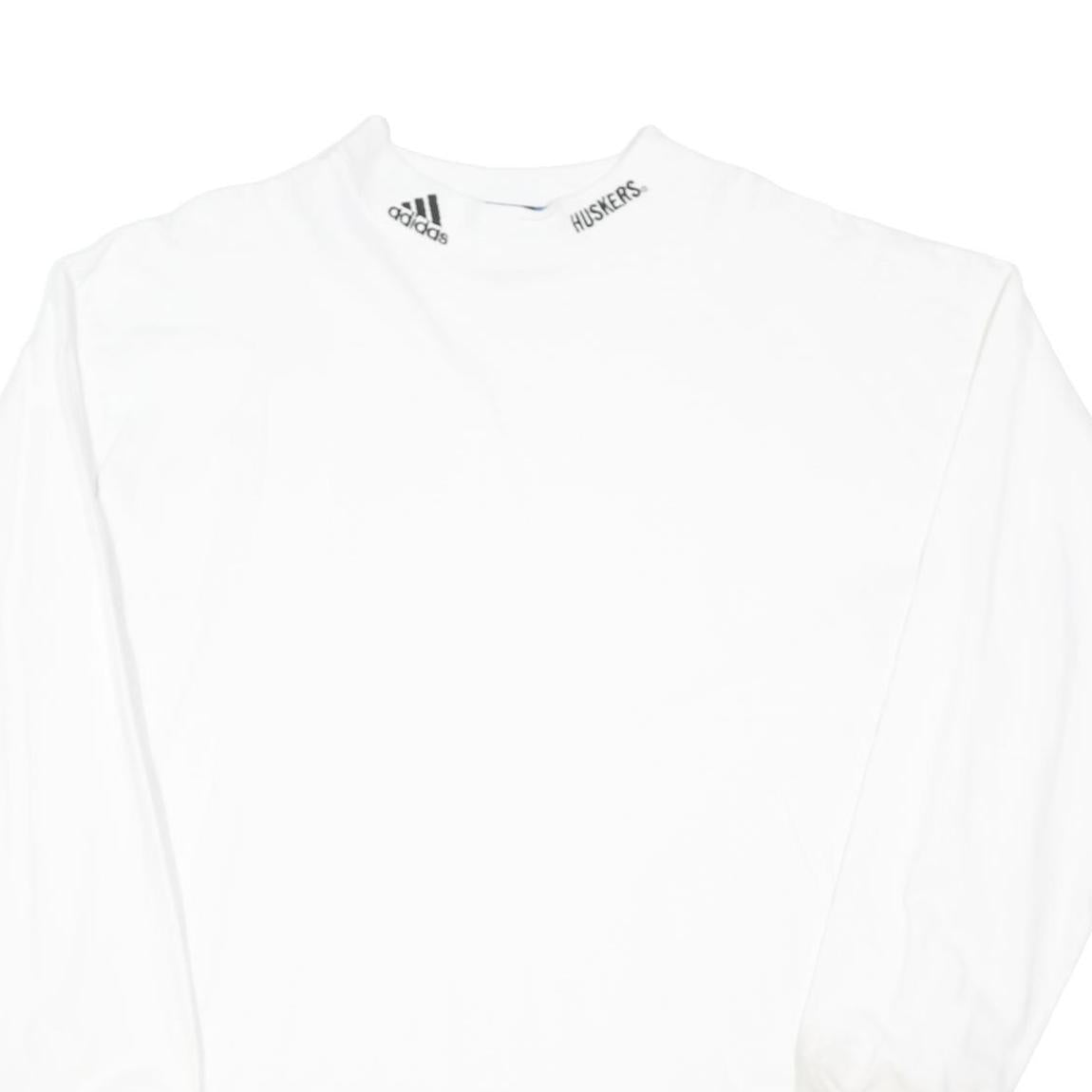 ADIDAS Mens White Long Sleeve Crew Neck 2XL Cotton Blend Comfortable Classic Fit
