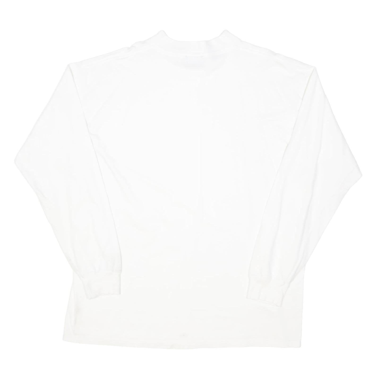 ADIDAS Mens White Long Sleeve Crew Neck 2XL Cotton Blend Comfortable Classic Fit