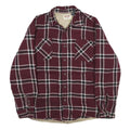 WRANGLER Mens Maroon & White Check Cotton Blend Button Jacket L Flannel
