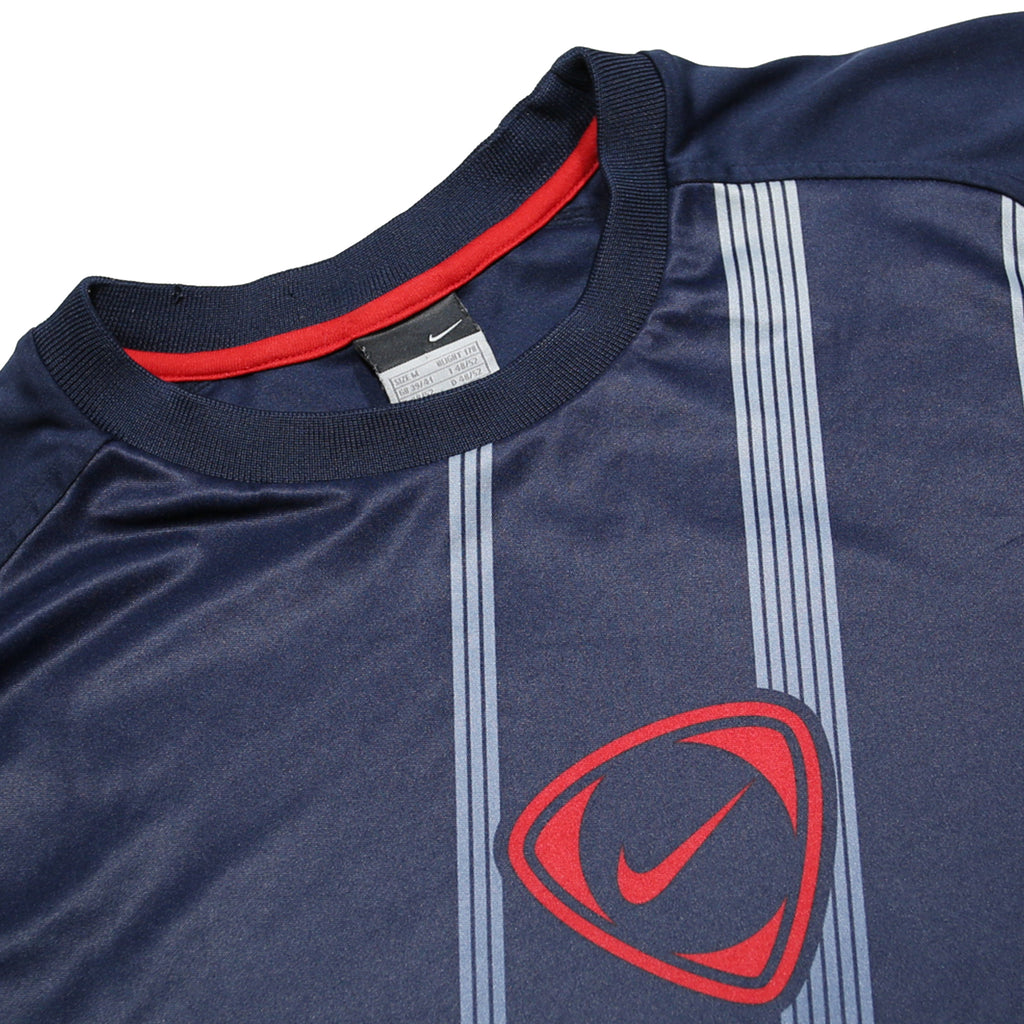 NIKE Total 90 00s Mens Blue Graphic T-Shirt M Short Sleeve Crew Neck Sports