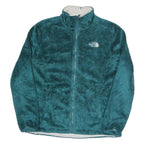 THE NORTH FACE Womens Teal Blue Fleece Jacket M Polyester Zip Soft Warm