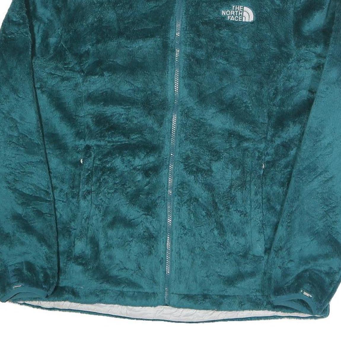 THE NORTH FACE Womens Teal Blue Fleece Jacket M Polyester Zip Soft Warm
