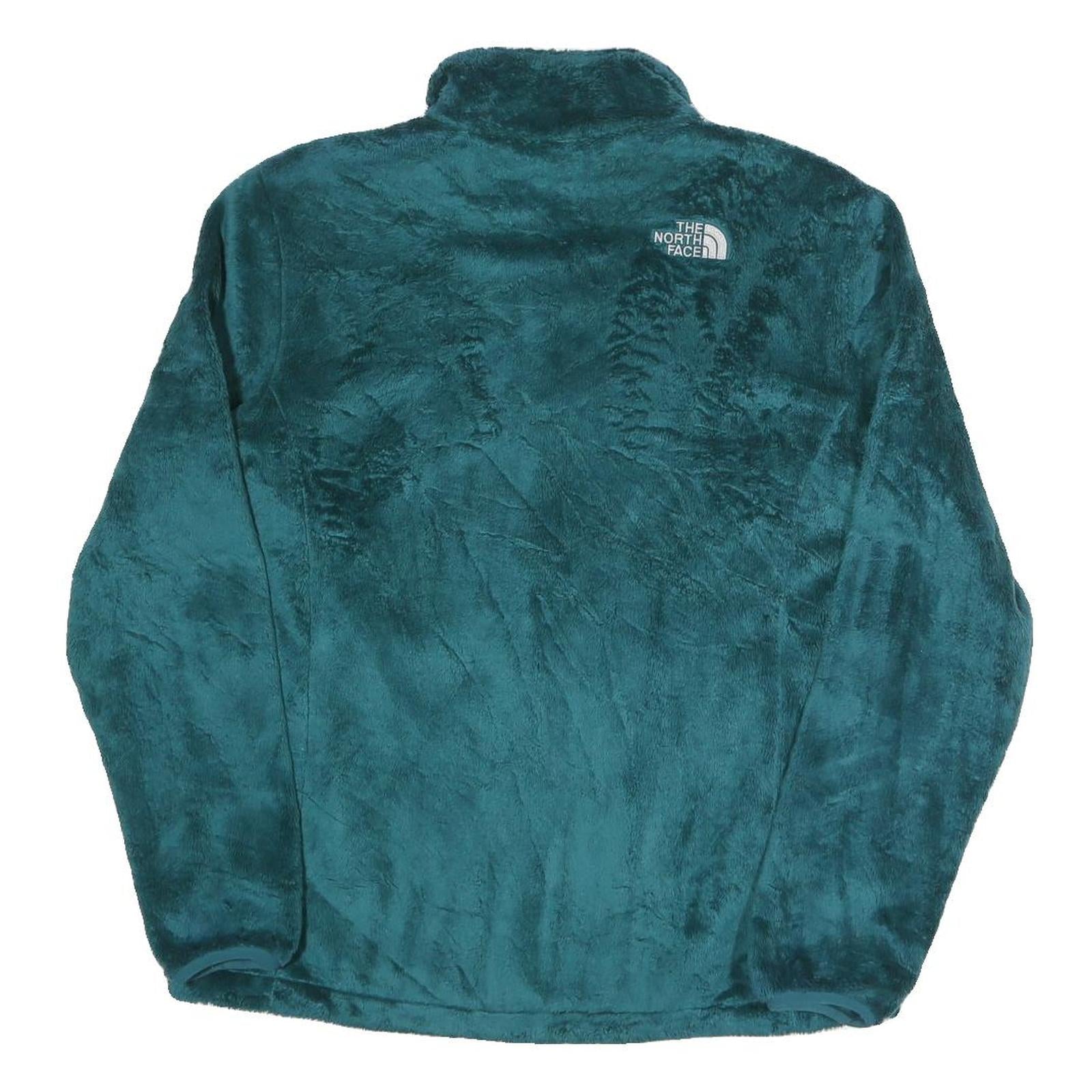THE NORTH FACE Womens Teal Blue Fleece Jacket M Polyester Zip Soft Warm