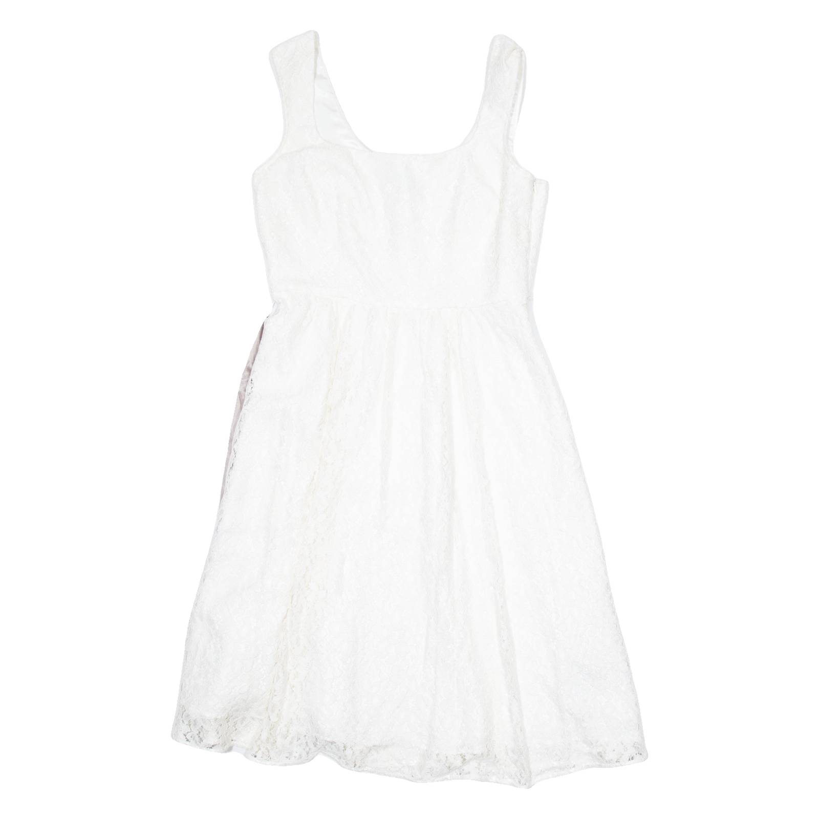 MONSOON Lace Bow Occasion Wear Womens Fit & Flare Dress White Knee Length UK 12