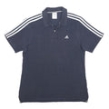 ADIDAS Mens Navy Blue Polo Shirt L Cotton Short Sleeve Classic Sportswear