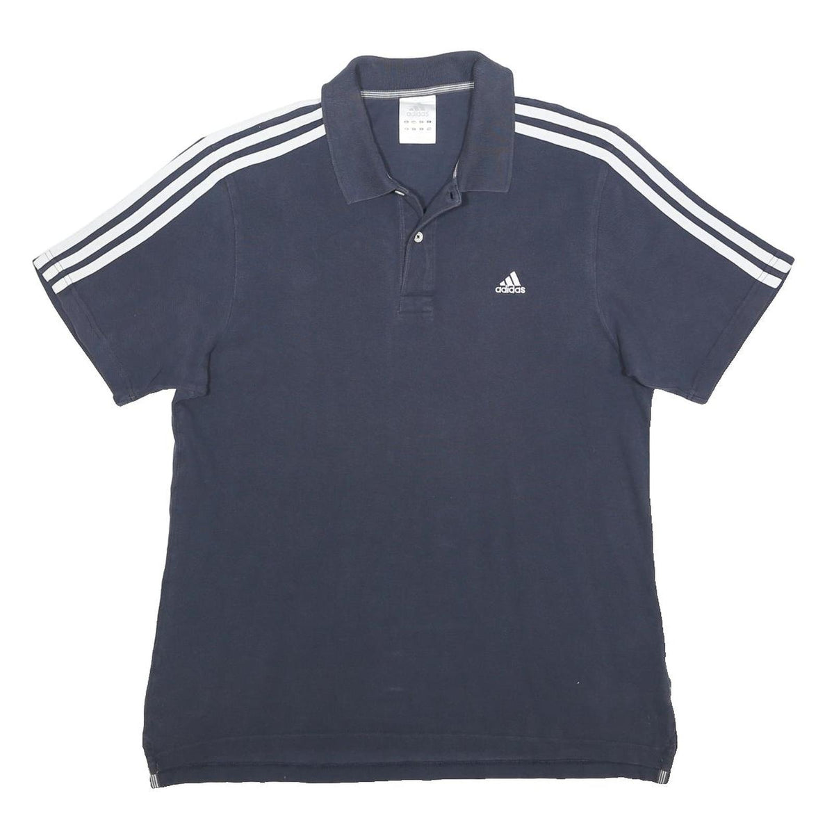 ADIDAS Mens Navy Blue Polo Shirt L Cotton Short Sleeve Classic Sportswear