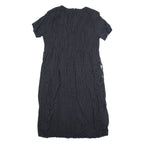 JBS Womens Day Dress Black Spotted Short Sleeve Midi UK 12