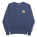 ELLESSE Mens Blue Crew Neck XS Logo Sleeve Sweatshirt Cotton Blend Pullover