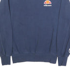 ELLESSE Mens Blue Crew Neck XS Logo Sleeve Sweatshirt Cotton Blend Pullover