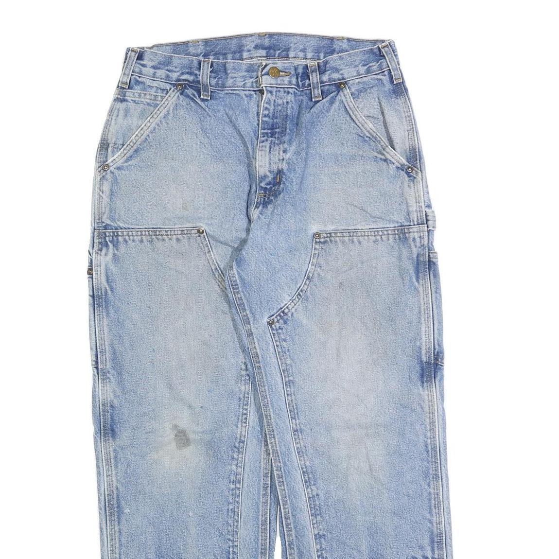 CARHARTT Mens Regular Fit Light Blue Denim Jeans W32 L30 Worker Style Zip