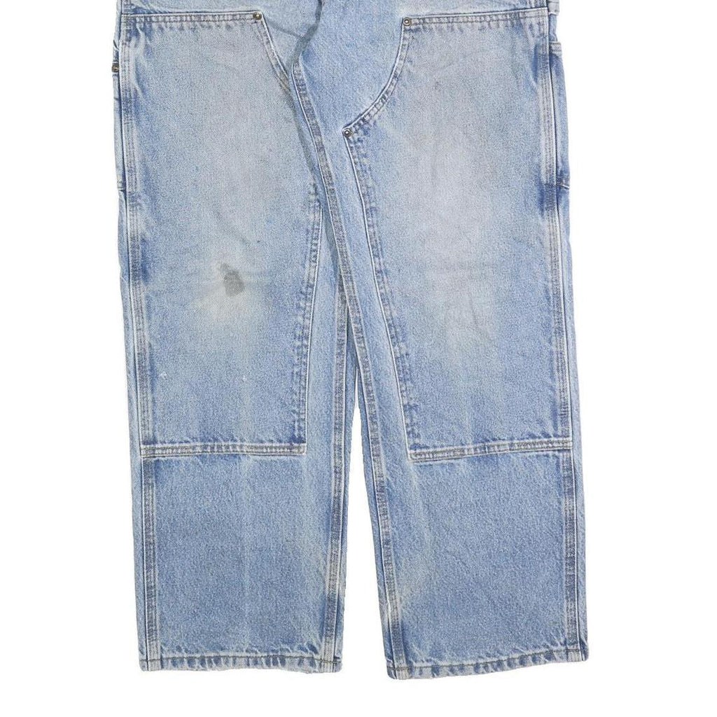 CARHARTT Mens Regular Fit Light Blue Denim Jeans W32 L30 Worker Style Zip