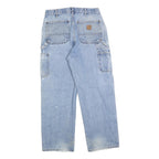 CARHARTT Mens Regular Fit Light Blue Denim Jeans W32 L30 Worker Style Zip