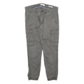 EDC Womens Cotton Blend Grey Slim Cargo Trousers W30 L26 Casual Pocket Detail